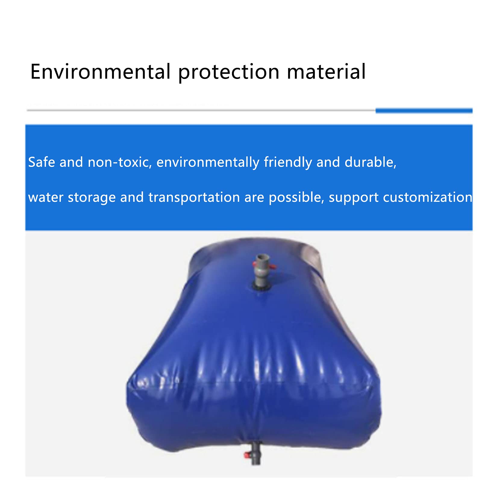 Sacca d'Acqua Pieghevole Serbatoio dell'Acqua di Emergenza Mobile Portatile per Esterni Buona ermeticità Anti-Goccia Resistente all'Usura Utilizzato nella,1.5 * 1 * 0.7m 1000 Liters