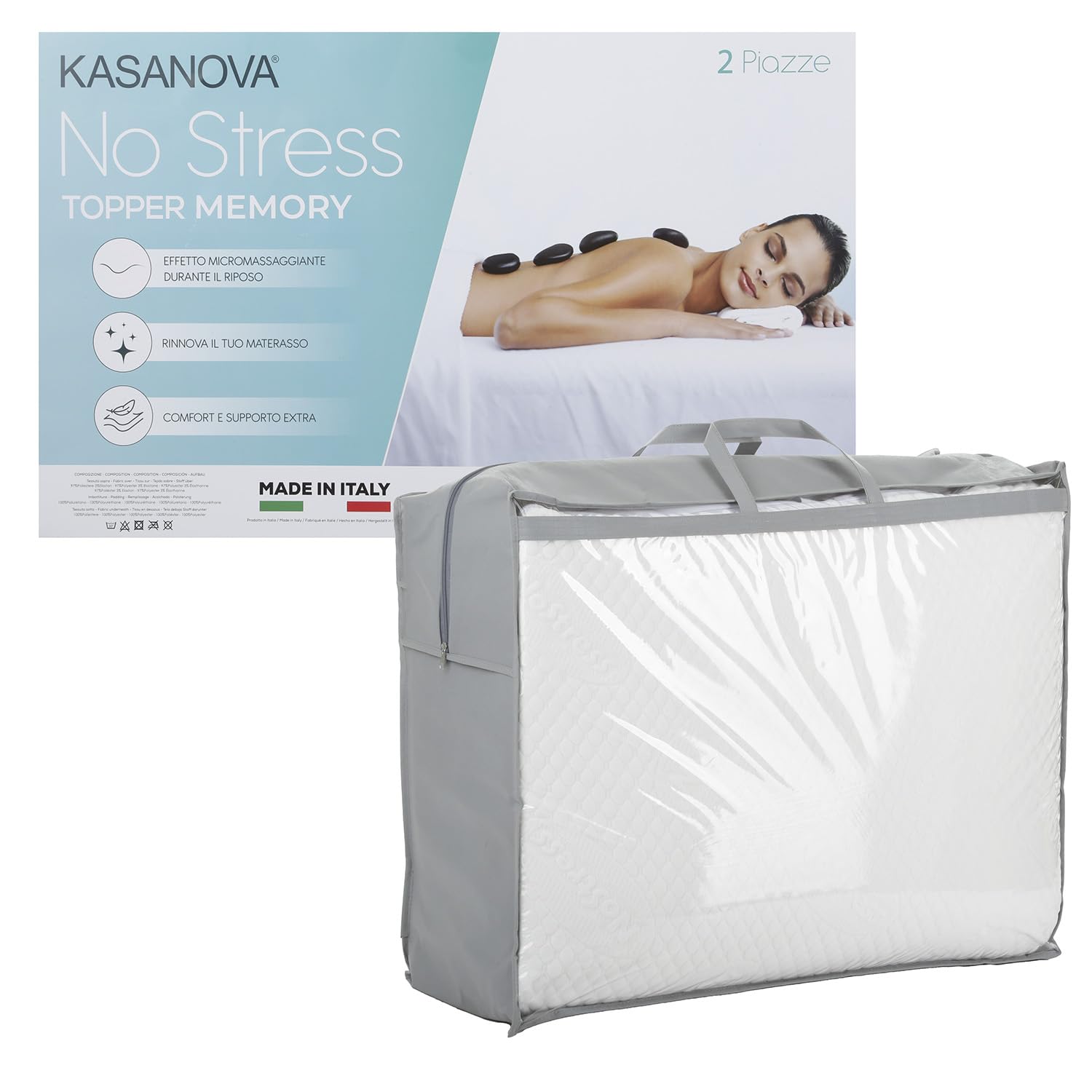 MEMORY TOPPER 2 QUADRI CM160X190X4 IL NOSTRO STRESS