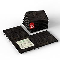 Vista 16 de Idzo Baldosas de Terraza Entrelazadas 9.6 PIES CUADRADOS - 10 PIEZAS Baldosas Impermeables de Madera de Acacia para Patio, Baldosas de Piso