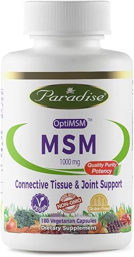 Paradise MSM. 100% OPTIMSM Original Worldwide Patentado Ingrediente - 100% extraído naturalmente - Sin productos químicos ni disolventes agresivos -