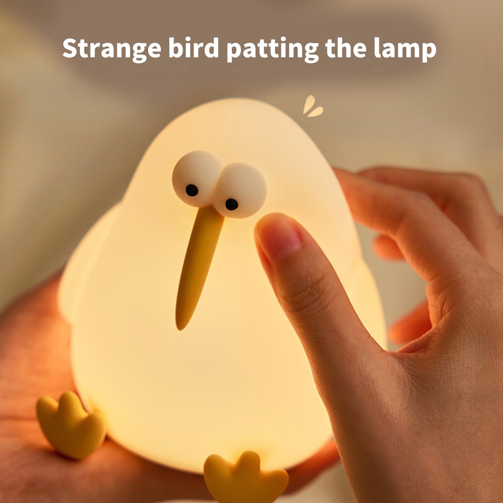 Lampada a LED in Silicone Luce Notturna Uccello Modello Touch Nursery Light Ricaricabile 3 Gear Dimmable Baby Night Lamp