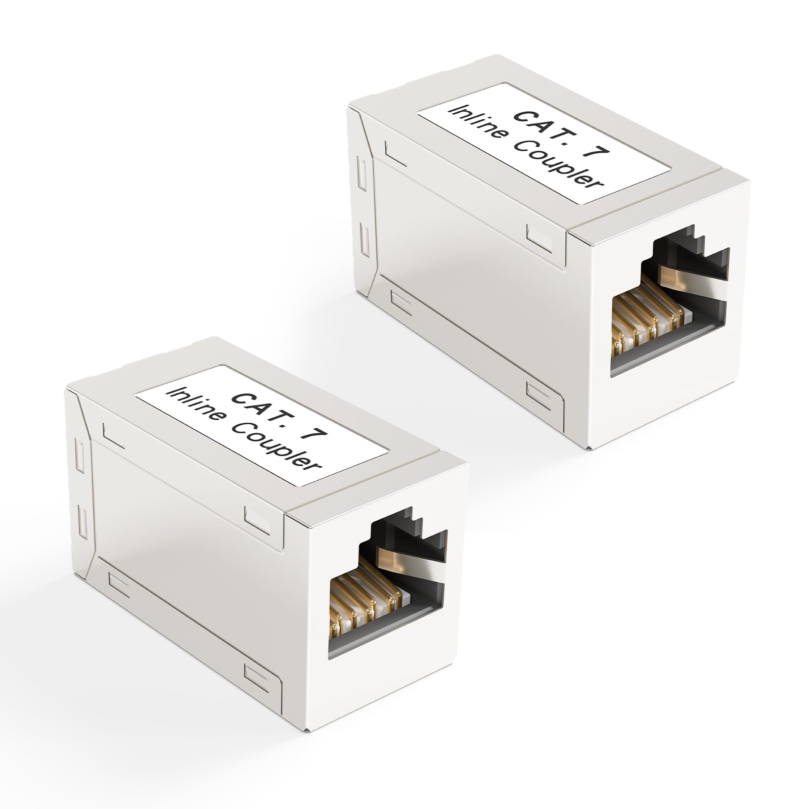 Bitone Connettori RJ45,10 Gbps 2 Pezz Connettore Prolunga Cavo Lan,Estensore di Rete Femmina RJ45 per Cavo LAN Ethernet Compatibile con Cat7,Cat6,Cat5e,Cat5