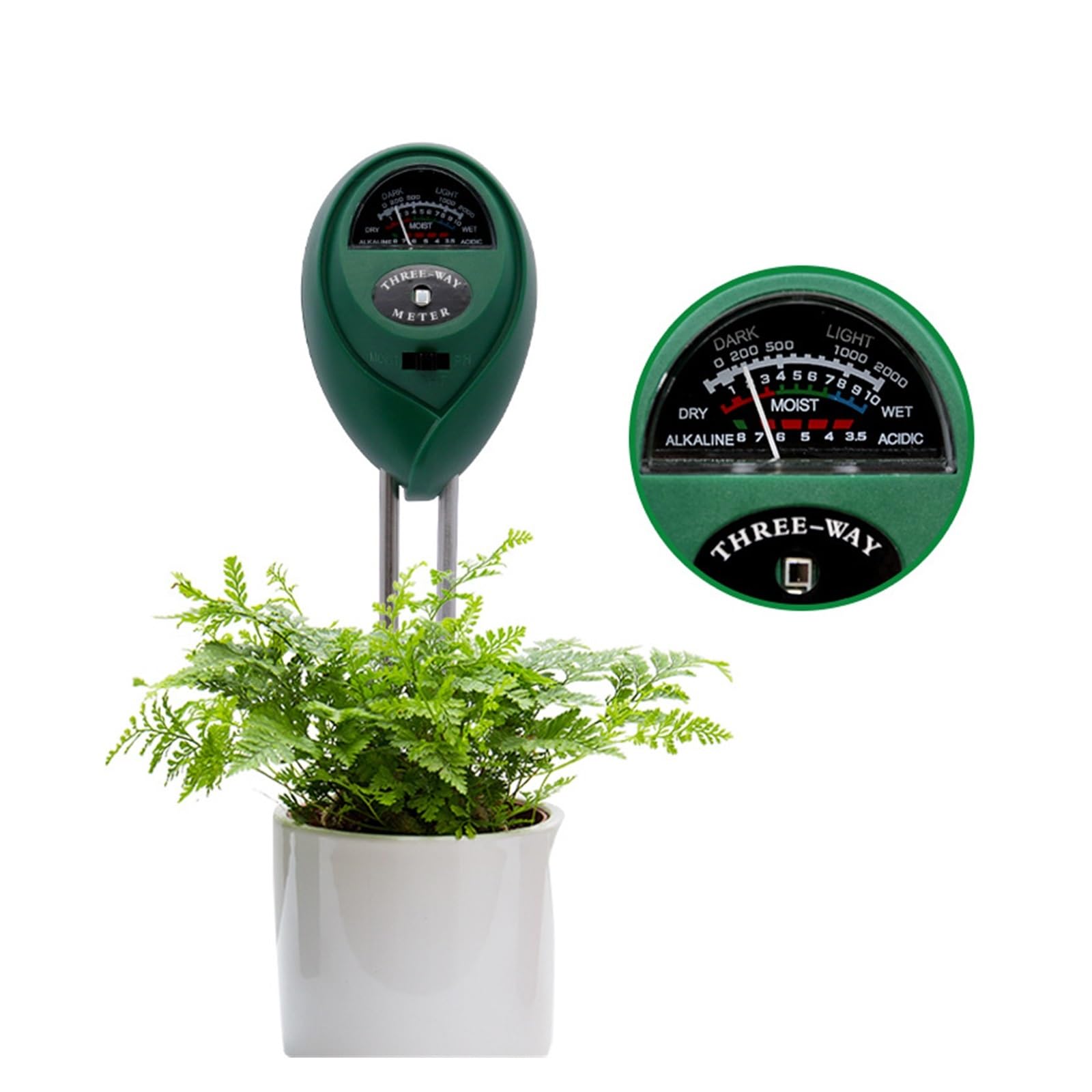 Medidor de humedad del suelo Medidor De PH Del Suelo 3 En 1, Herramienta De Jardinería, Kit De Prueba De Suelo Con Luz De Humedad Y Prueba De PH For Jardín, Granja, Césped, Interior, 4 Uds. Fiable y P