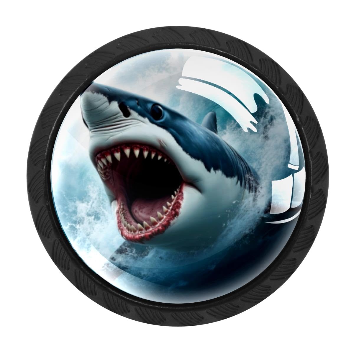 Heoeh Multi 4 4 Pcs Kitchen Cabinet Knobs, 3D Shark Drawer Knobs Dresser Handles