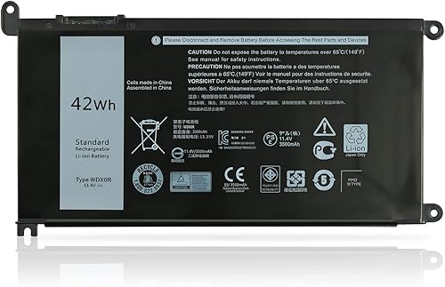 WDX0R 42Wh 11.4V - Batería para laptop Dell Inspiron 15 5000 7000 5378 7368 7378 5565 5567 5568 5578 7569 7579 5765 5767 3379 dell Inspiron 1 Serie disponible en Yaxa Peru