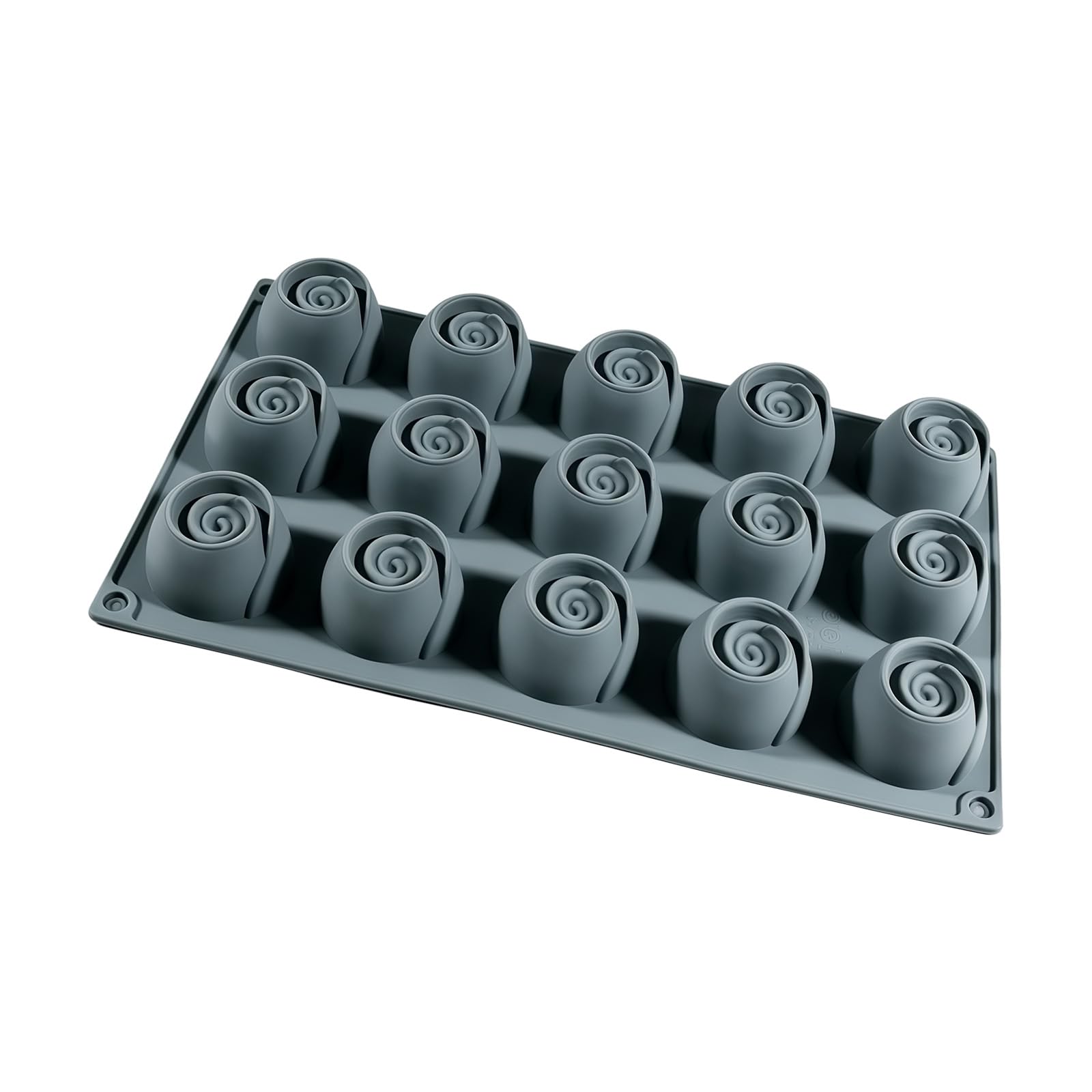 COOLHOOD 15 Cavity Silicone Rose Mold for Soap Fondant Gummy Making Nonstick and Easy to Clean Chocolate Rose Mold Chocolate