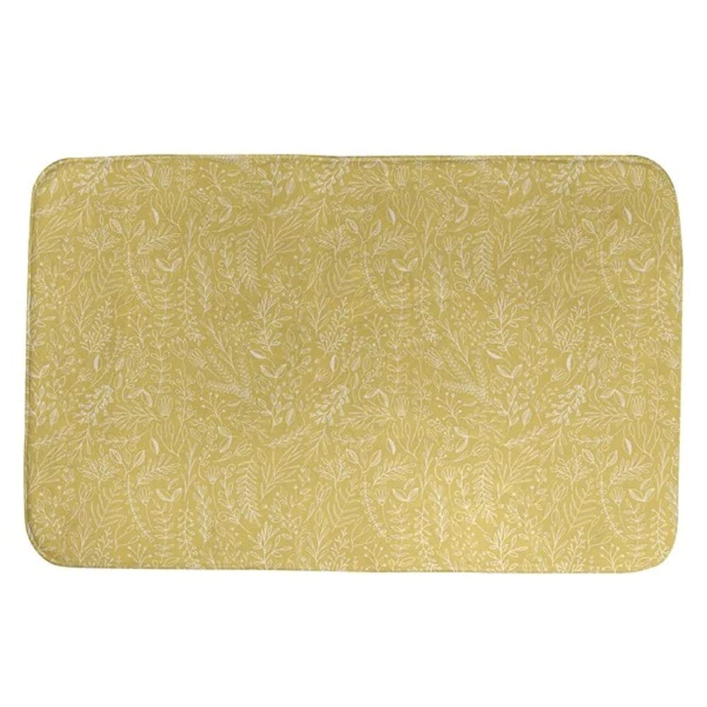 Luxurious 1 Piece Yellow White Super Soft Bath Rugs for Bathroom Size 21 W x 34 L Non-Slip