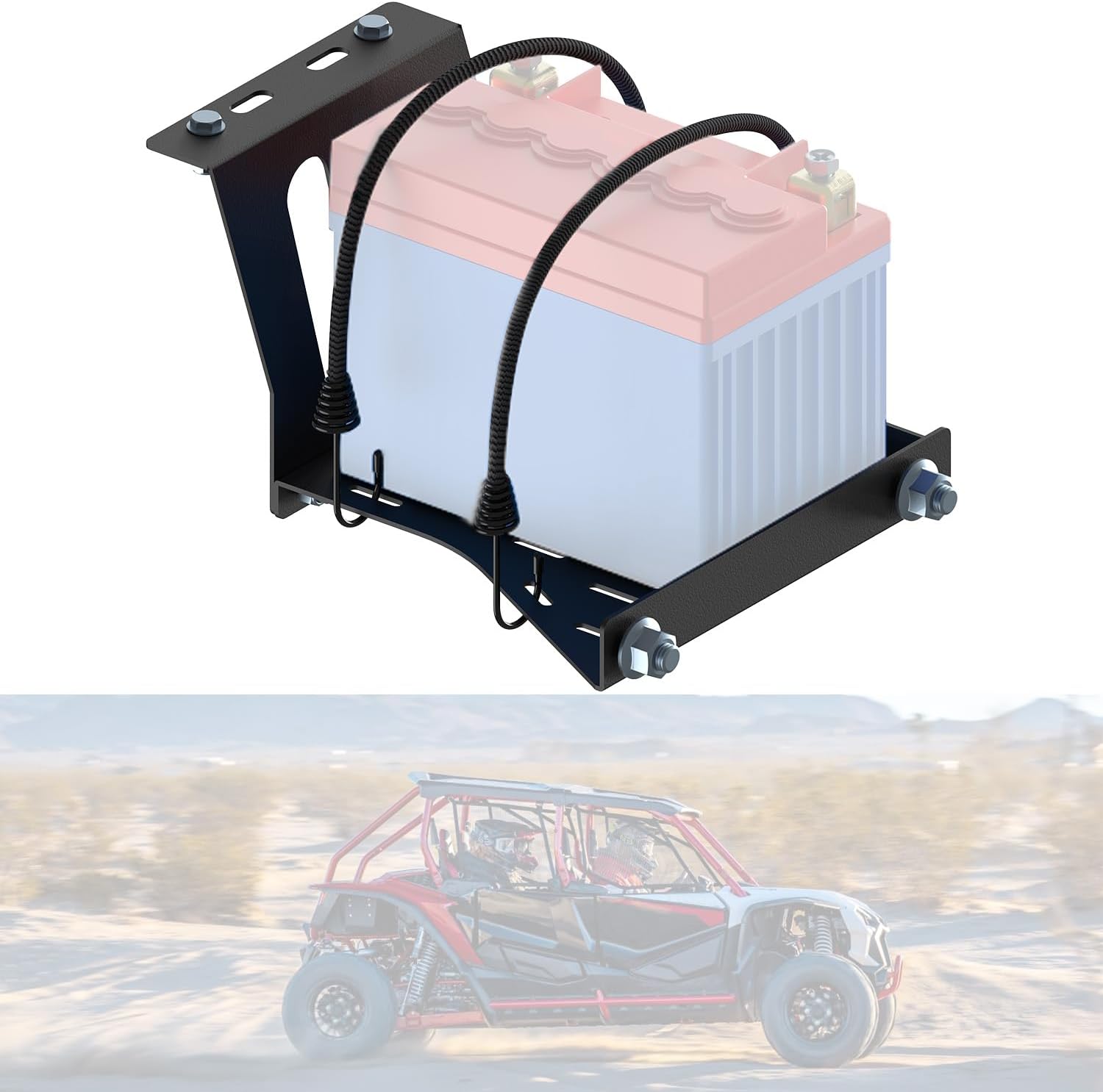 Metal Battery Tray for Honda Talon Compatible with Talon 1000R / 1000X / 1000X-4 2019-2025 Battery Box for Honda Talon Compatible with Talon 2nd Batteries Kit Underhood