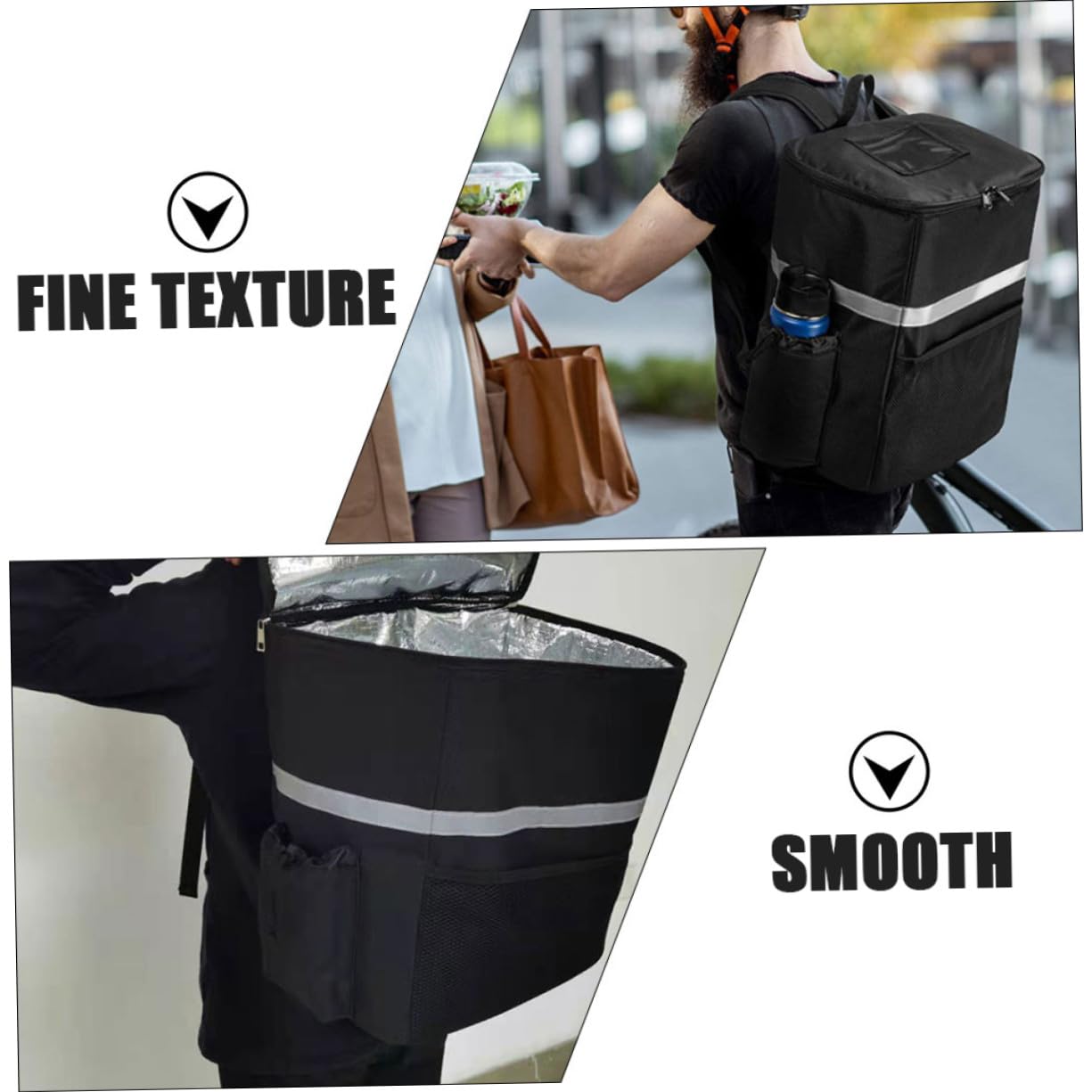 Ciieeo Tragbarer Thermorucksack für Lebensmittel Wasserdichte Lebensmitteltasche Thermotasche als Lunchtasche Picknicktasche oder Campingtasche mit Verstärktem Schultergurt für Hohen