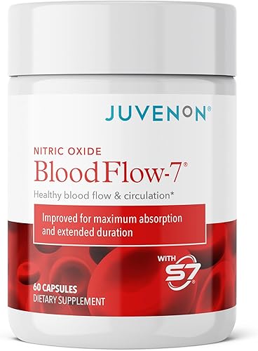 Juvenon BloodFlow-7 Nitric Oxide Supplements for Men & Women - Natural Nitric Oxide Booster with Nitrosigine® + S7® - Blood Flow & Circulation Support (1-Pack)