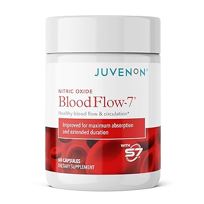 Juvenon BloodFlow-7 Nitric Oxide Supplements for Men & Women - Natural Nitric Oxide Booster with Nitrosigine® + S7® - Blood Flow & Circulation Support (1-Pack)