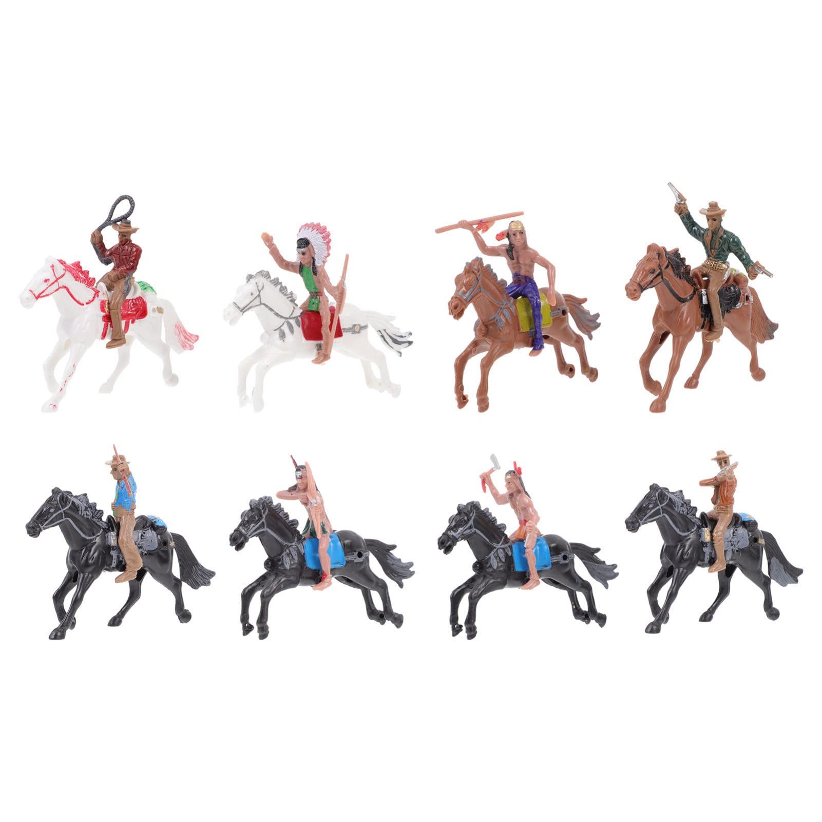 Toyvian 8Pcs Realistic Western Playset,Native American Figurines,Cowboys And Indians Toys Figure,Assorted Poses