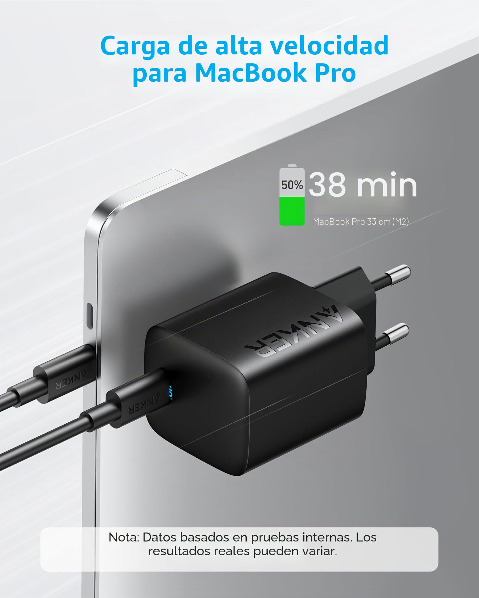 Anker 315 Cargador USB C de 67 W, Fuente de alimentación compacta de Alto Rendimiento con PIQ 3.0, para MacBook Pro/Air, iPhone 16/16 Plus/16 Pro/16 Pro MAX/15/14, iPad, Galaxy, Pixel, AirPods y más
