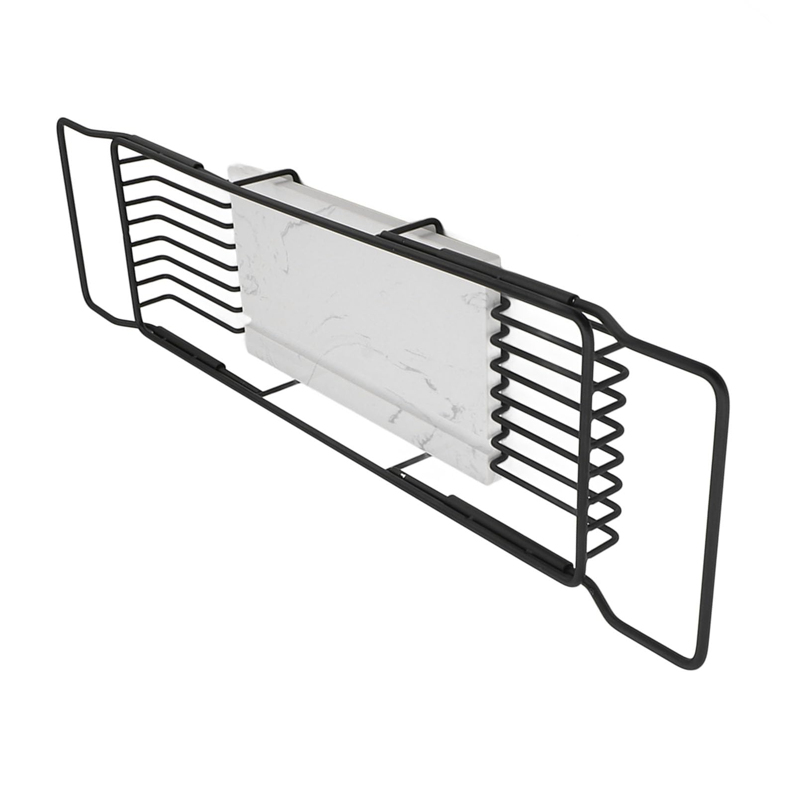 Bandeja de acero inoxidable para bañera con lados extensibles, organizador de baño para un fácil almacenamiento y exhibición de accesorios, ideal para relajarse y mantener lo esencial al alcance