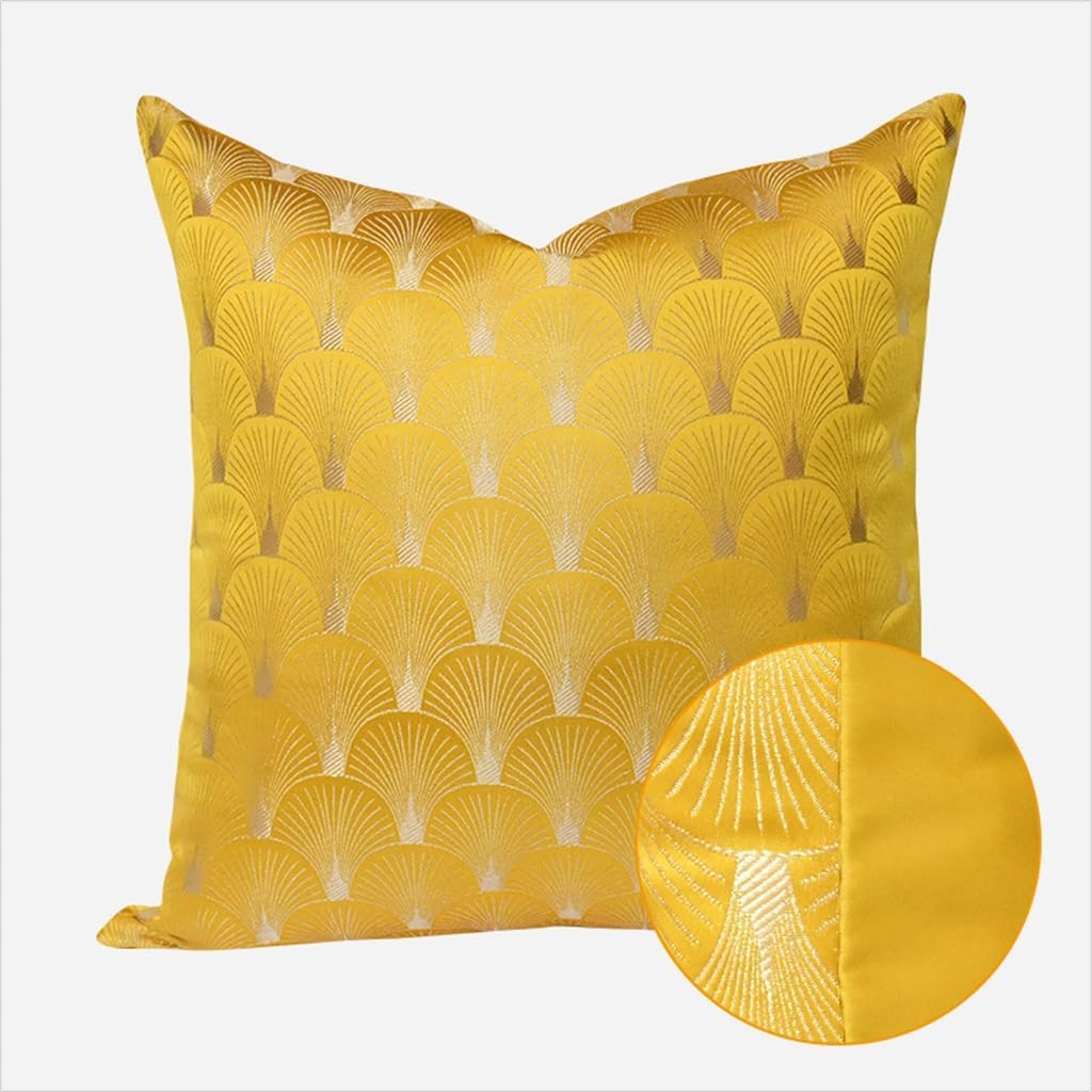 HBJWOV Yellow ometric Fan Pattern Chinese Sofa Chair Cushion Cover Living Room Hotel Throw Pillow Without Core
