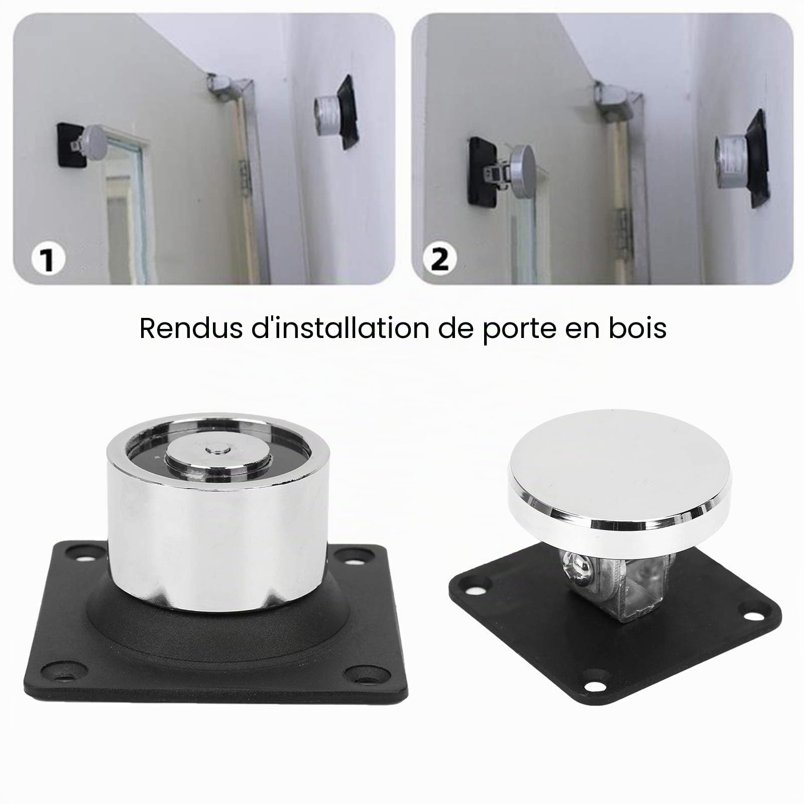 Support de Porte électromagnétique 12V-24V, 132,3 Livres de butée de Porte en Bois à Forte Aspiration adaptée aux Portes en Bois Portes en Fer Portes Coupe-feu