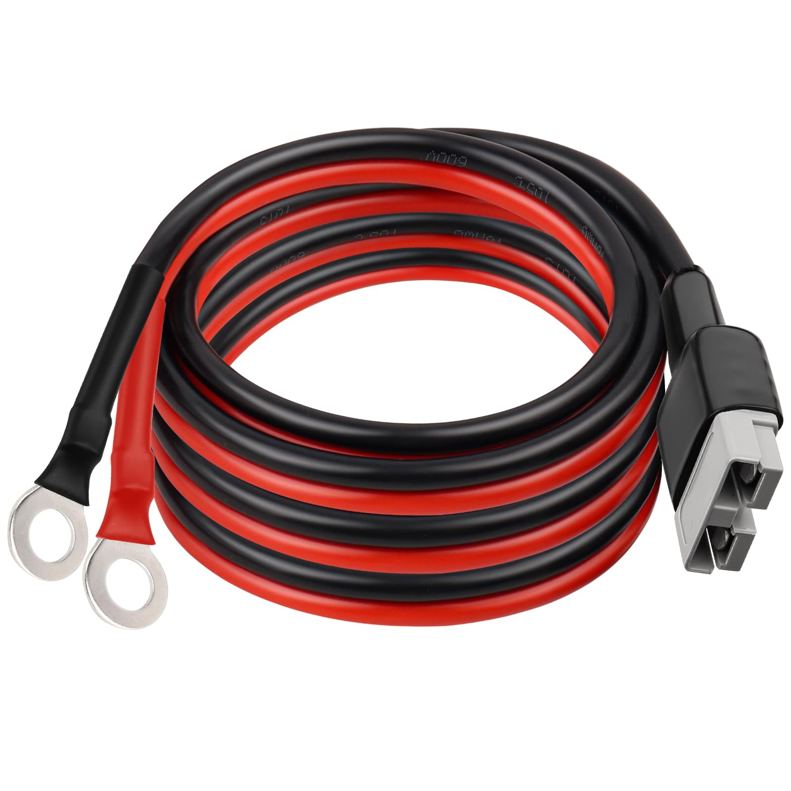 MOOKEERF 50Amp Anderson-Style Connector to O Ring Terminal Cable 8FT,8AWG Battery Quick Connect/Disconnect Cable for RV Boat Lithium Batteries and Backup Power Systems