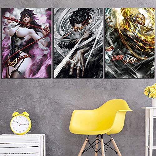Toile peintures 3 pièces pour habiller un grand mur vide de salon avec style