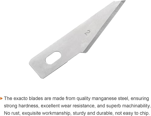 Miniatura 5 de HARFINGTON 100 cuchillas de repuesto para cuchillos Exacto #2, cuchillas de repuesto de precisión Exacto, cuchillas de repuesto para bricolaje,