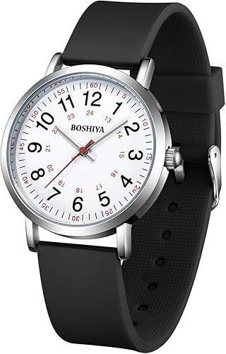 BOSHIYA Reloj de enfermera, reloj de enfermería para enfermera, profesionales médicos y estudiantes, reloj médico con segunda mano para enfermeras,