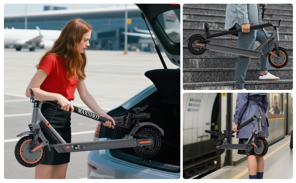Image of Maxshot Electric Scooter, 350W /500W Powerful Motor, 19-22 MPH Max Speed, 15-28 Miles Range, Foldable escooter with Dual Braking Systems, Smart APP