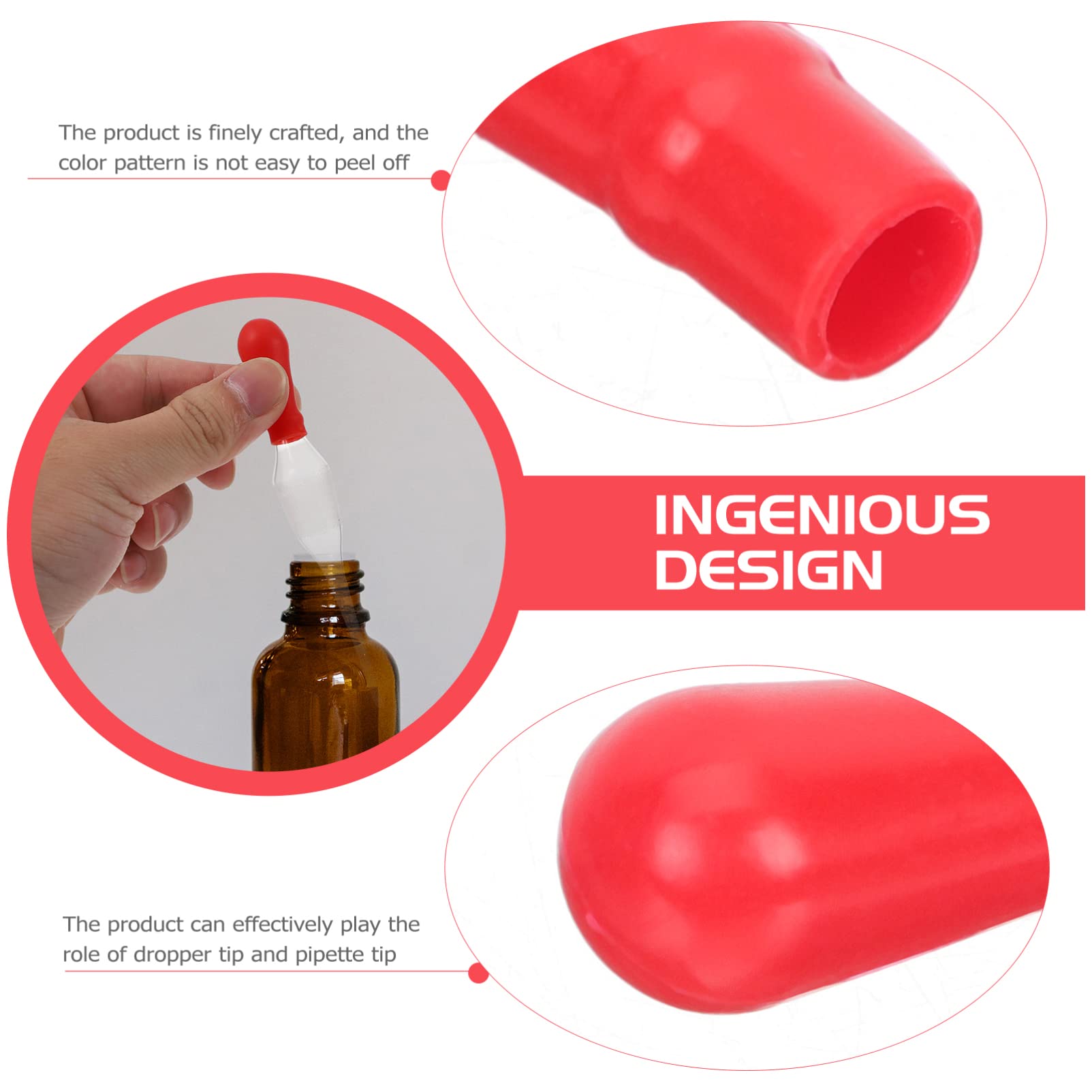 Ciieeo 4 Set Capsule Ricambio Per Pipette Vetro Tappi Silicone Per Contagocce Per Laboratori E Uso Personale Facili Da Utilizzare E 50 Pezzi * 4