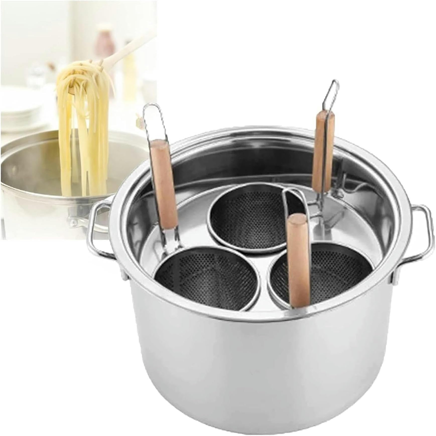 Genérico Ollas para Pasta, Juego de ollas para cocinar Pasta comerciales, ollas para cocinar Pasta multifuncionales con Divisor y colador, Olla de Acero Inoxidable para Cocina casera, Restaurante, OL
