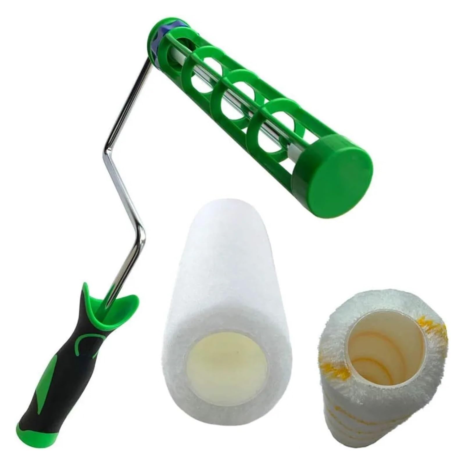 Rodillo Pintura Pared Marco de rodillo de pintura antideslizante de 9 pulgadas | Con mango de agarre suave, se adapta a cubiertas de núcleo estándar de 9 a 12 pulgadas