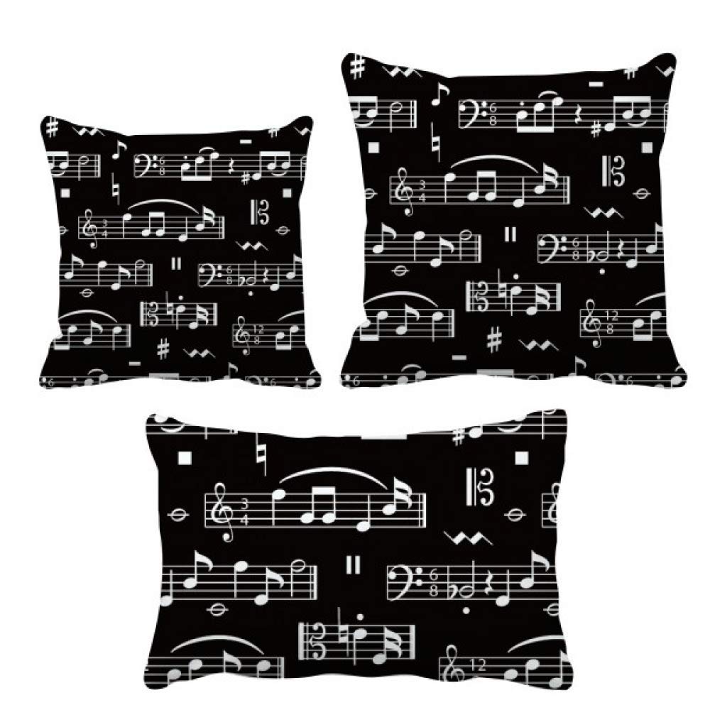 Coussin note de musique noir et blanc ensemble cadeau deco maison sympa