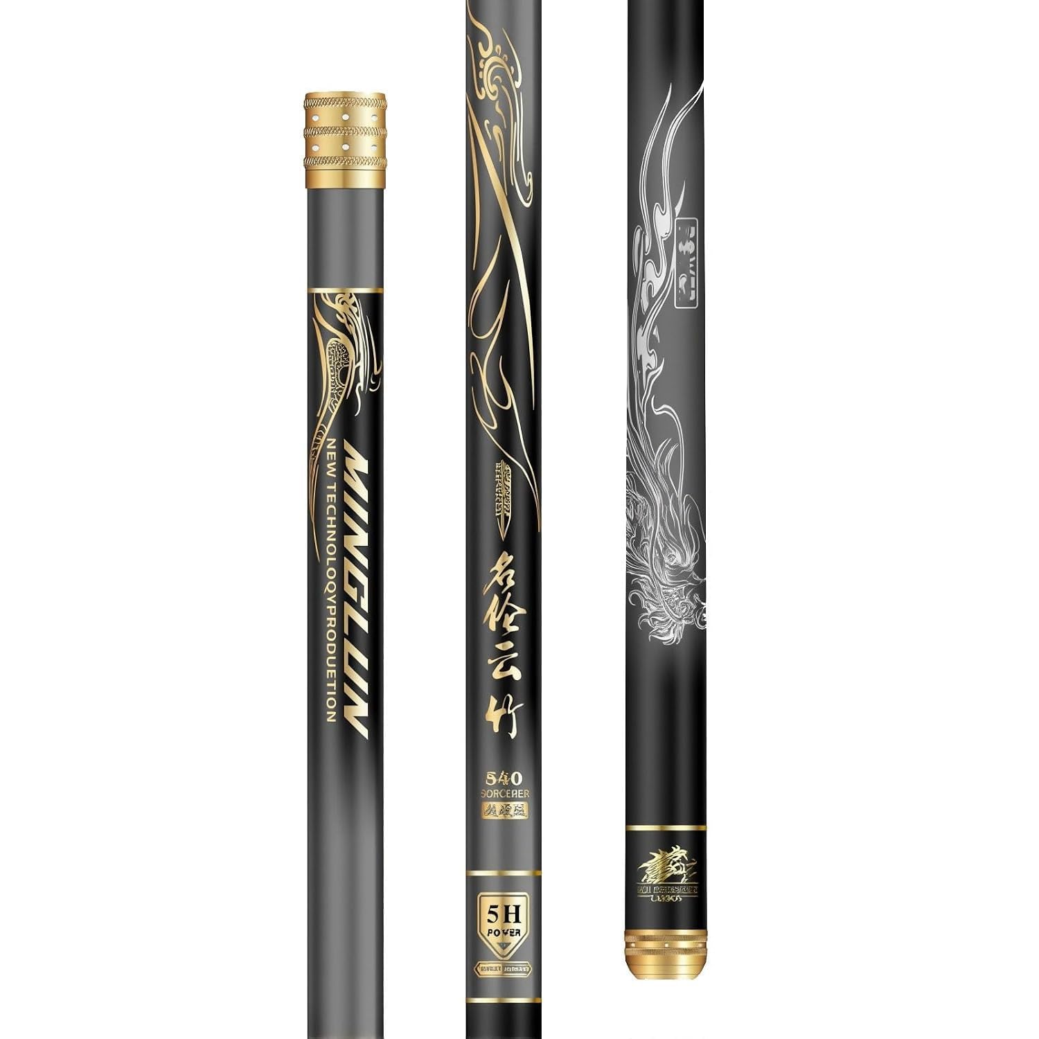 Canna da Pesca telescopica in Carbonio Ultraleggera, Canna per Carpe Super Rigida, da 3,6 m a 8,1 m, Canna da Pesca Manuale per Acqua Dolce o salata(4H,7.2m)
