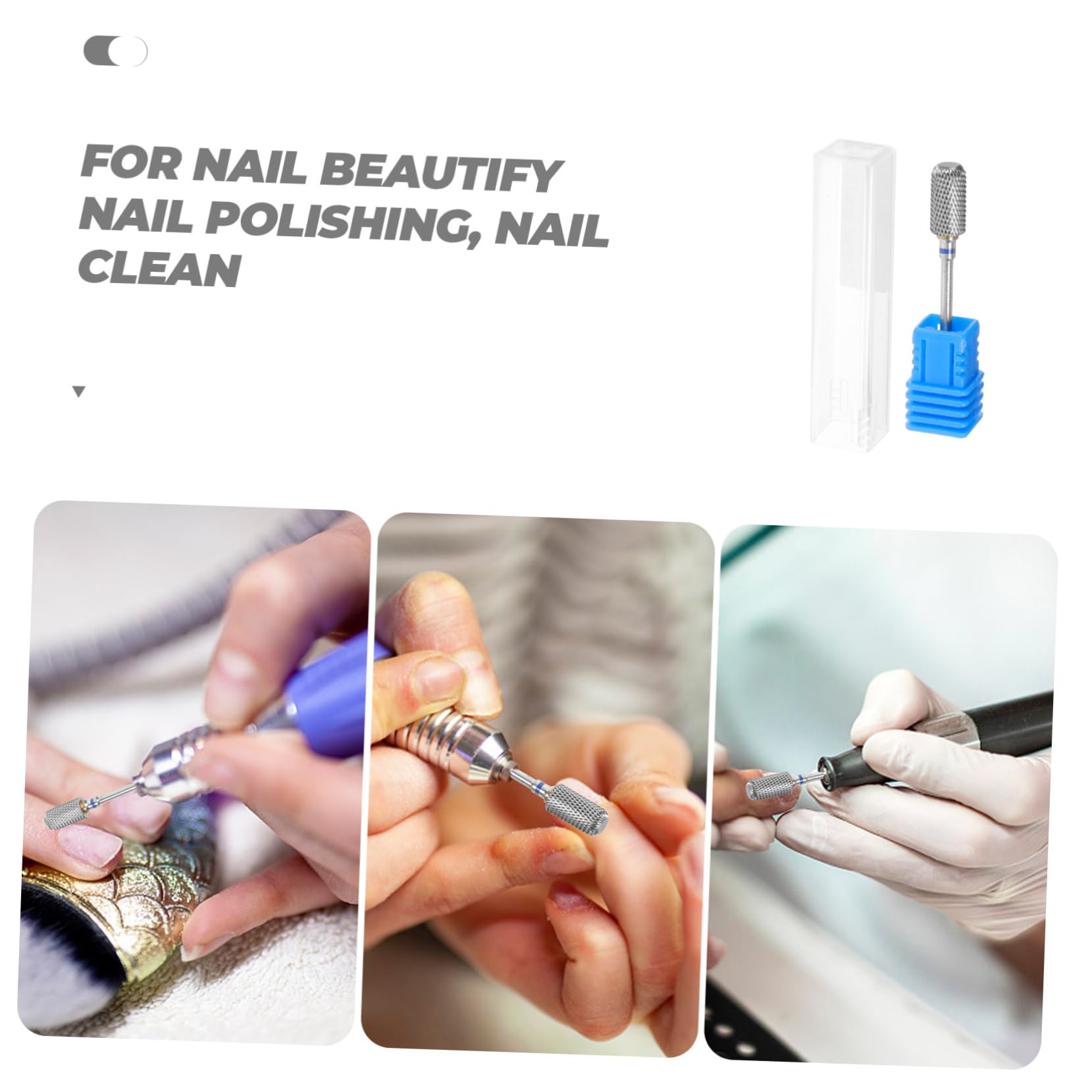 Healvian 5piezas Broca De Manicura Para Taladro Eléctrico Limpiador De Cutículas Accesorio Para Uñas Acrílicas Uso Profesional y Personal Compatible La Mayoría De Taladros De Uñas