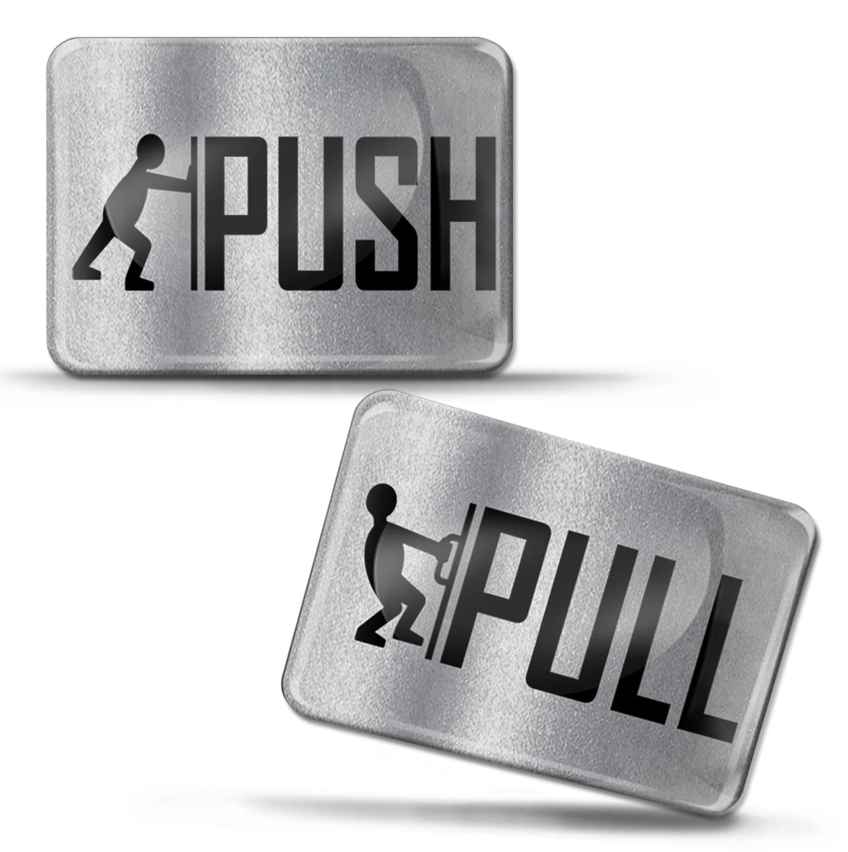 Biomar Labs2 x 3D Gel Notice Sign Push Pull for Outdoor Indoor Use Marking Entrance Exit Stickers for Gate Door KS 166