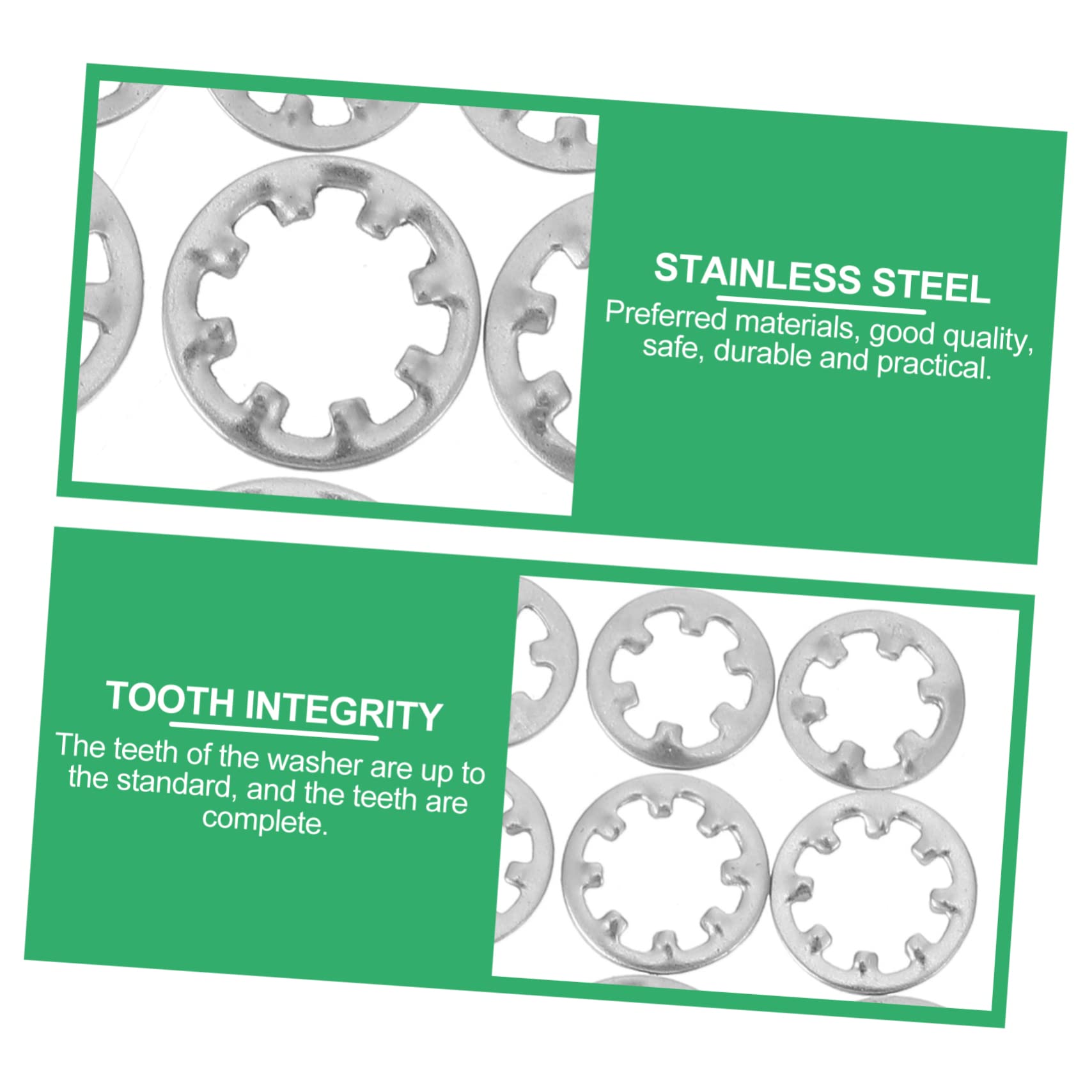 CIYODO 300pcs Stainless Steel Internal Tooth Washers Assortment Kit Lock Washers for Faucet Bolts Serrated Set