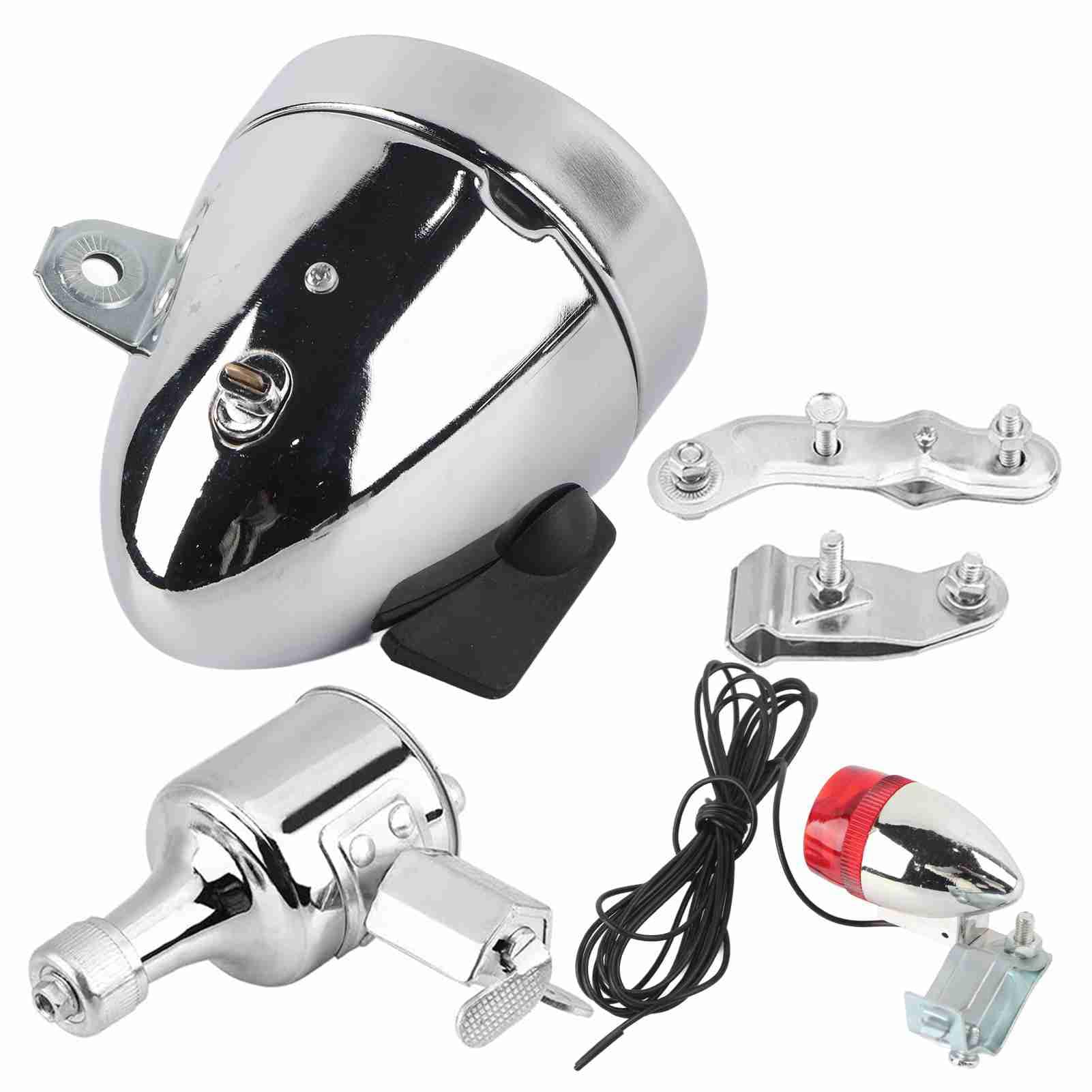 Kit Fanale Posteriore Dynamo per Bicicletta, Generatore a Frizione 12 V / 6 W, Alta Luminosità, Impermeabile, Adatto BMX, E-Bike, Mountain Bike e Modelli Vintage