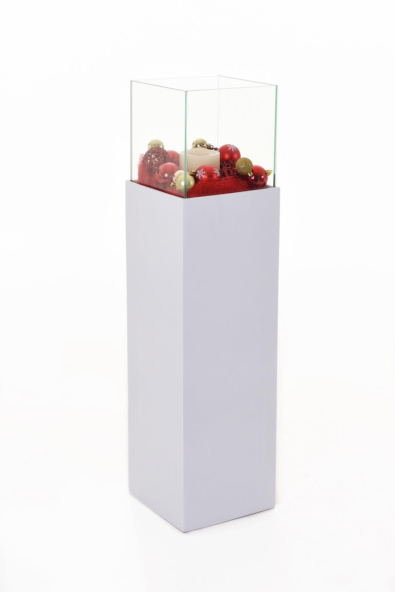 VIVANNO Photophore-Colonne Bougeoir-Lanterne décorative Candela Blanc Mat 100 cm de Haut