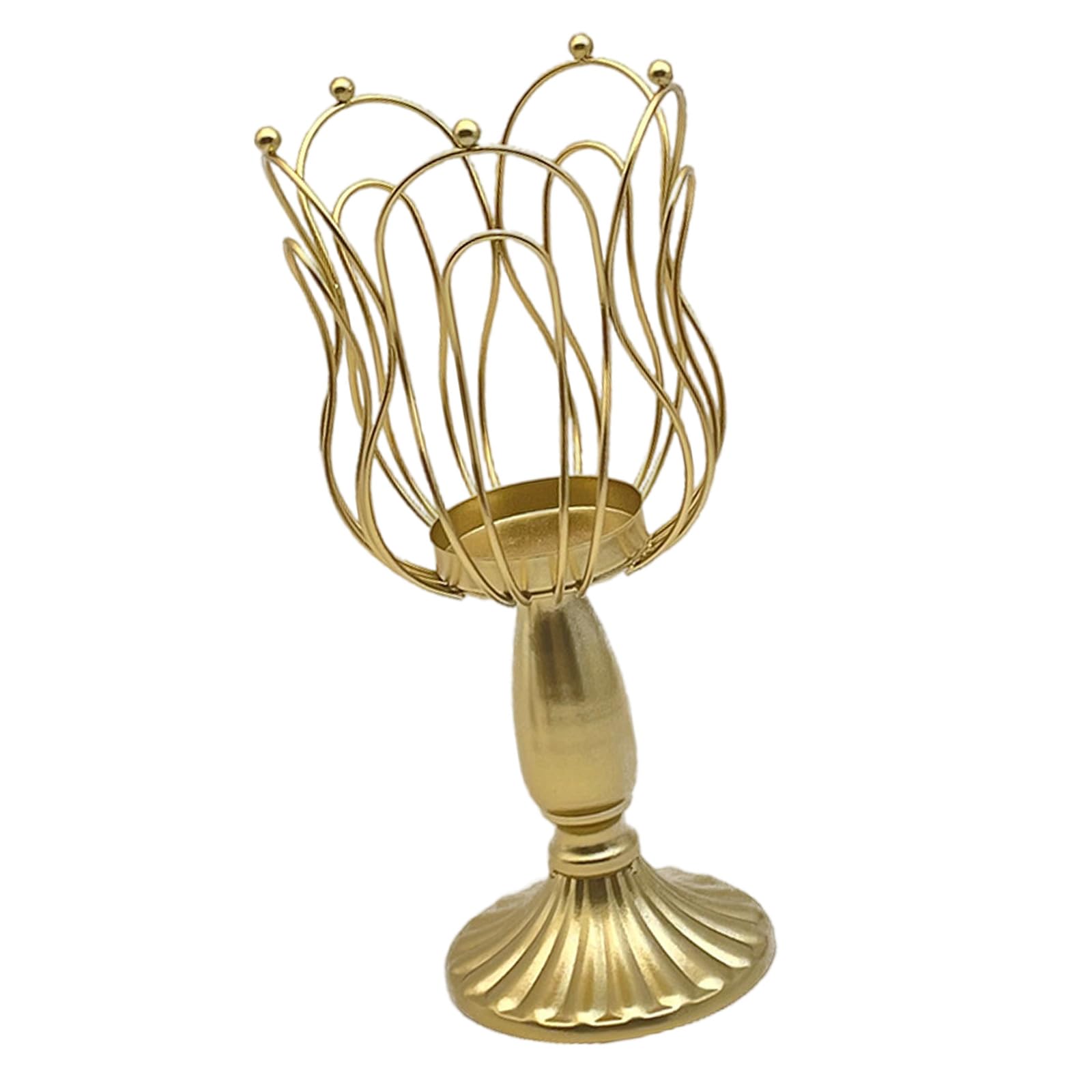 Metal Flower Shape Tealight Holder Hollow Out Iron Stand Table Centerpiece Candlestick Wedding Decoration Metal Flower Holder