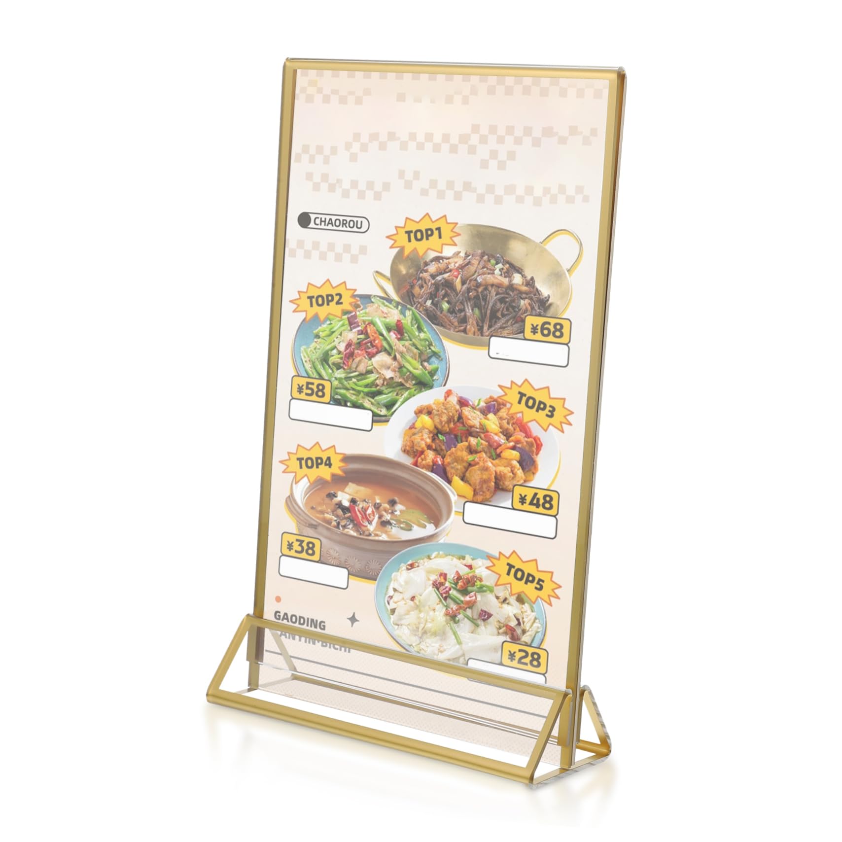 SHOWERORO 6piezas Soporte De Carteles De Acrílico Transparentes De Menú Para Mesa Exhibidor Vertical De Tarjetas Para Bodas y Restaurantes
