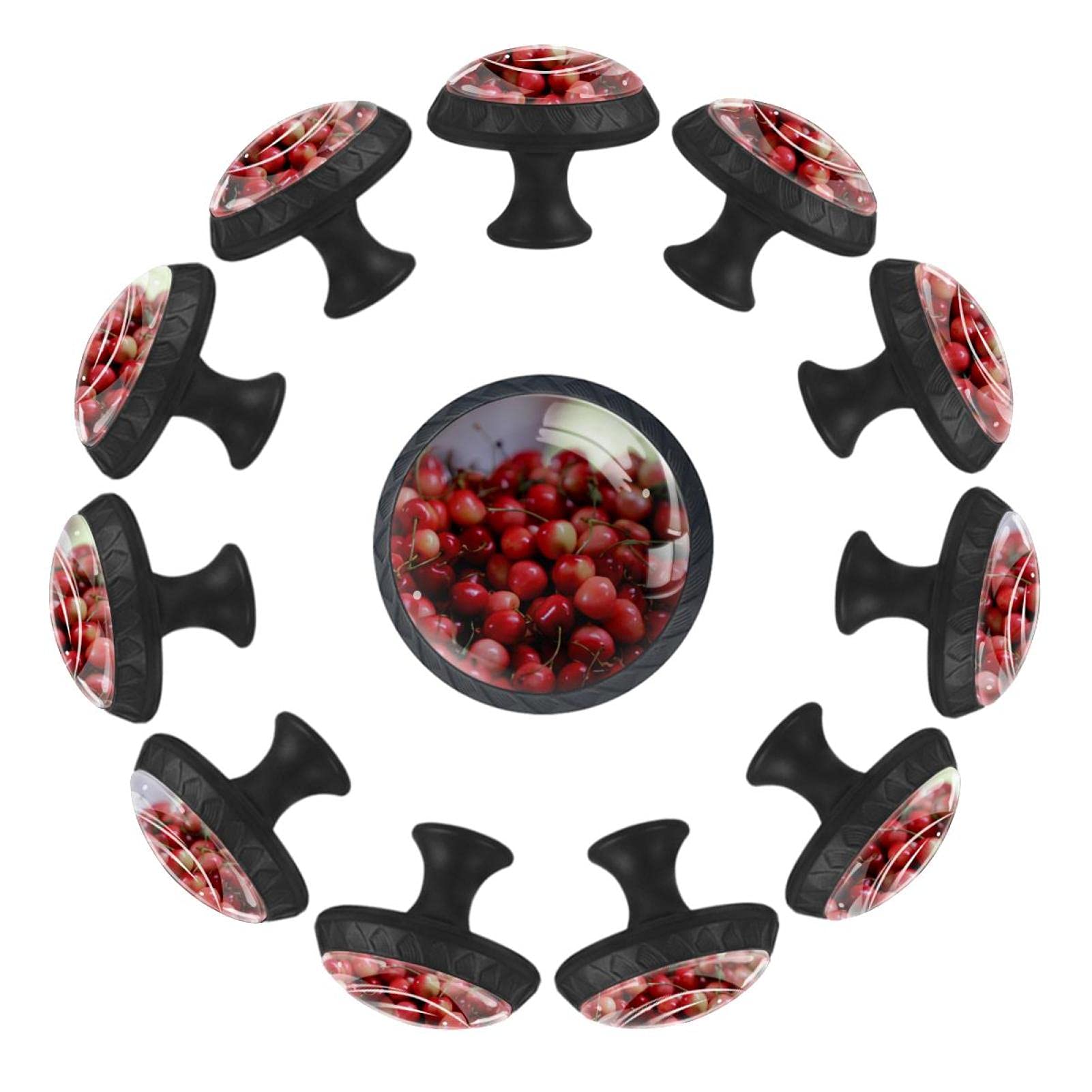 Boutons de tiroir cerises pour chambre enfant et commode de crèche en lot de 12