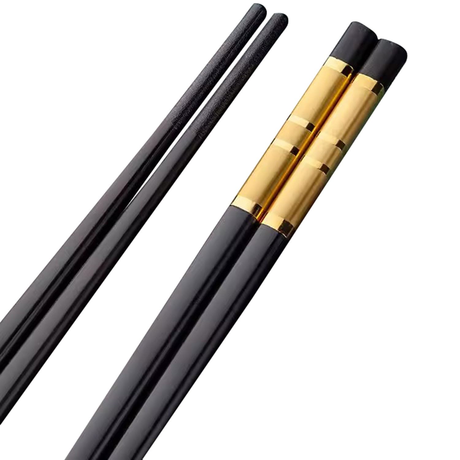 Baguettes Baguettes Baguettes en Bois 10 Baguettes Doubles Baguettes en Alliage Ménager Résistance Haute Température Baguettes Antidérapantes(B-24cm)