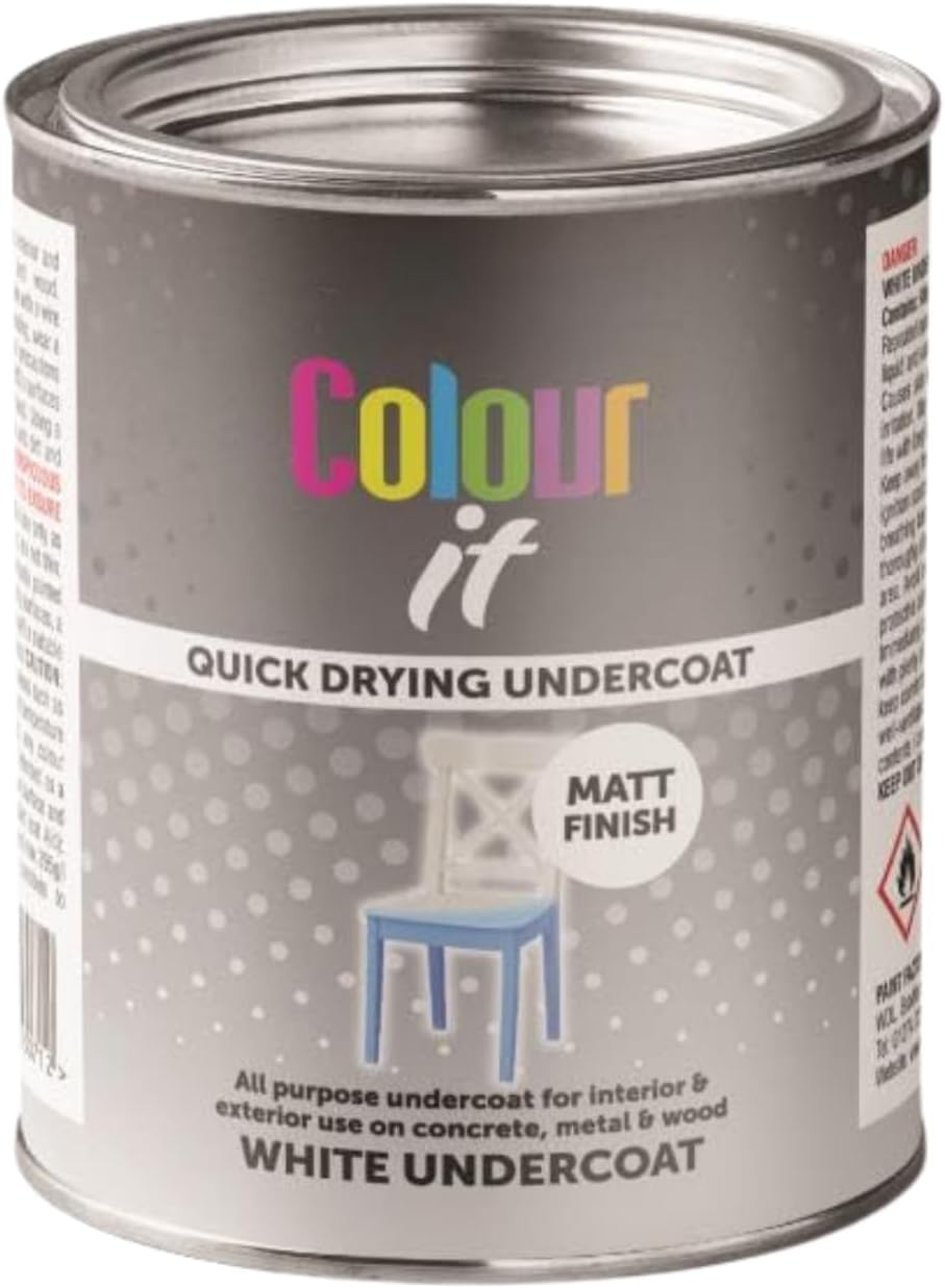 Inspired Essentials 300ml Non Drip Paint Tin Exterior Interior Hard Drying Performance Multi-Purpose Tin for Metal, Wood, Plastic, Walls with Perfect Finish (4, White Undercoat Matt) โ image 1