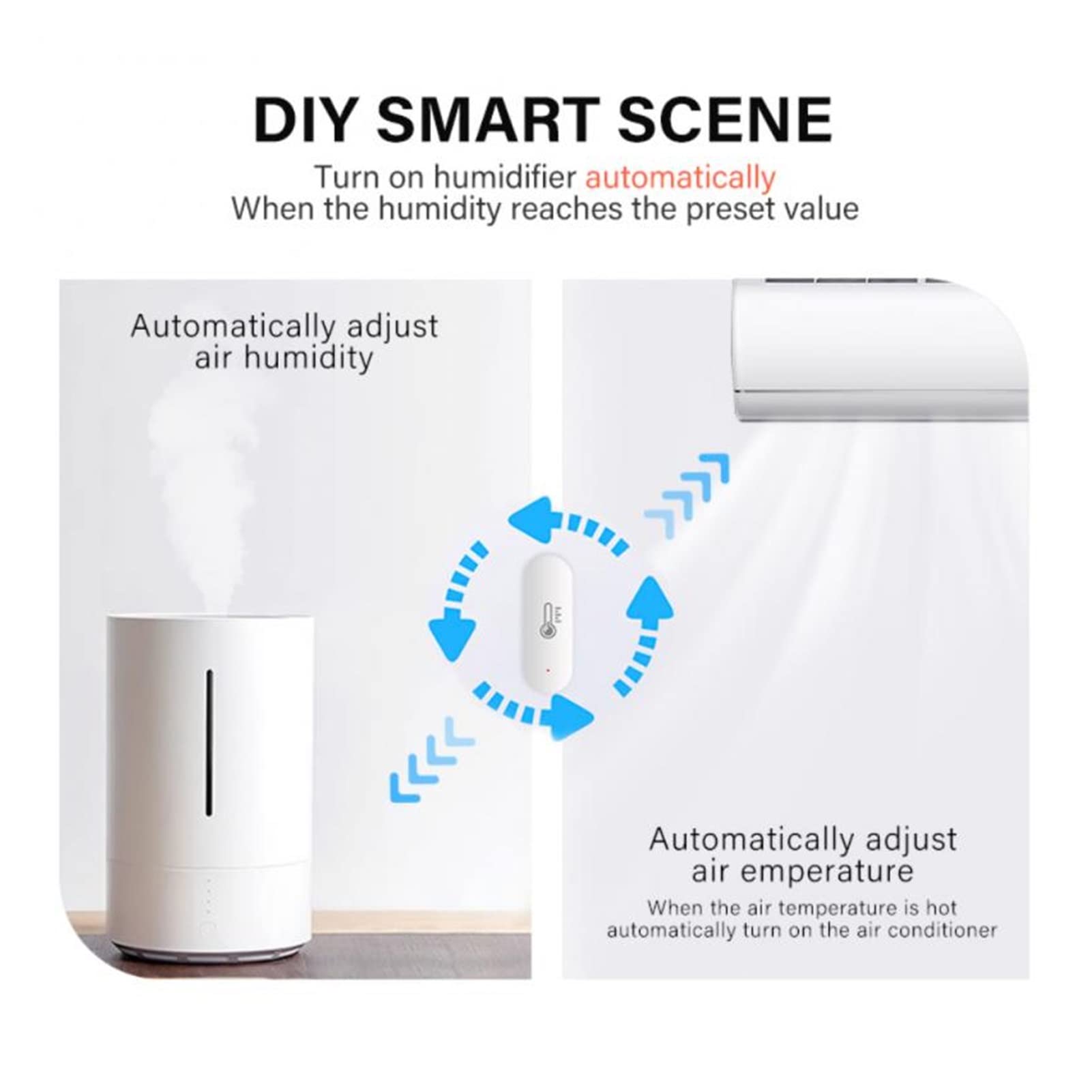 Sensore termometro, Tuya Smart WiFi Zigbee Temperatura E Sensore Di Umidità Del Iron Igrometro Indoor Controller Monitoring Lavori For Alexa Google Home(3pcs)