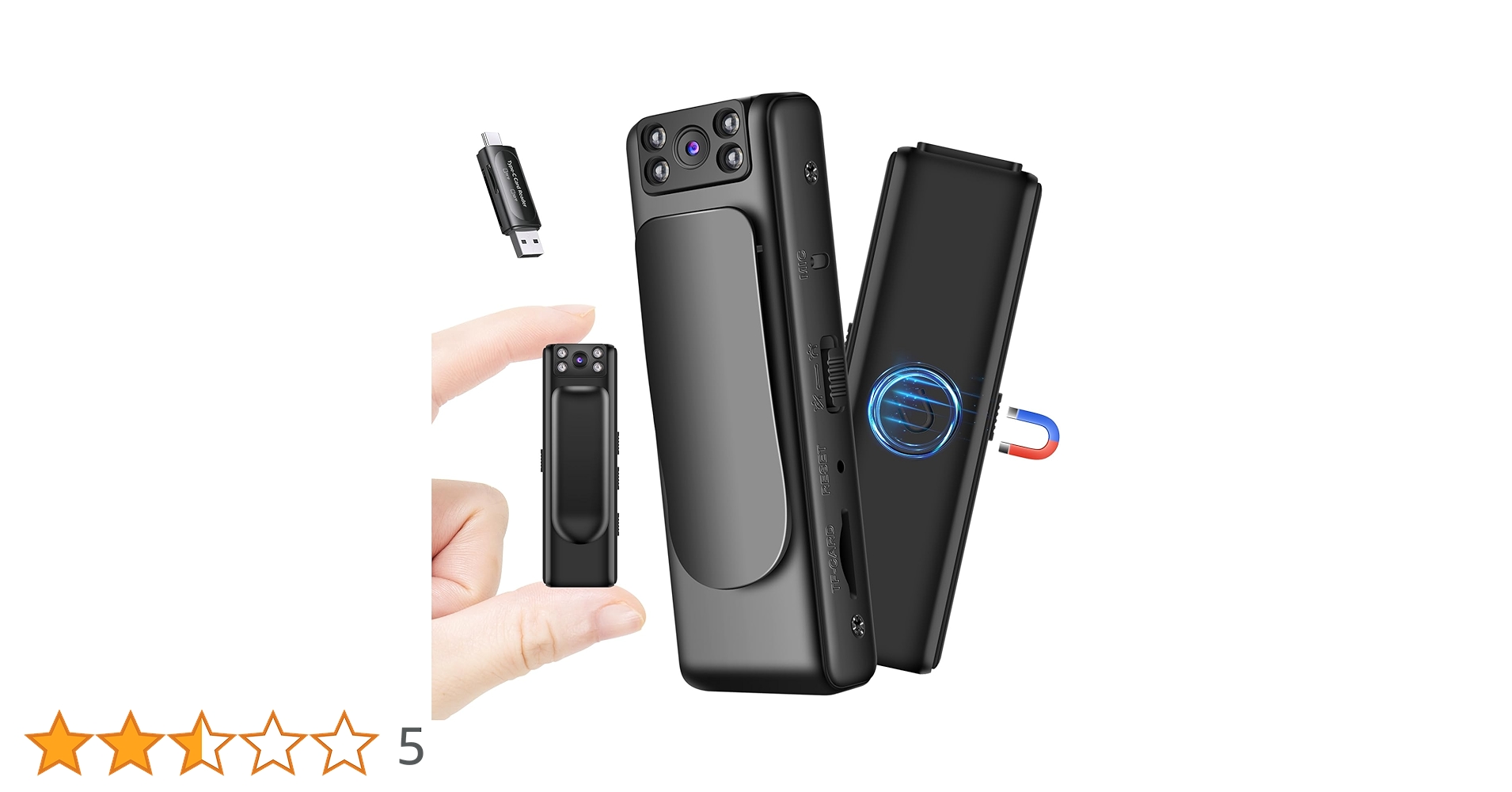 小型ビデオカメラ　ボディカメラ　ハンディカメラ　1,600 mAh 61il3ZMjywL._AC_UL210_SR210,