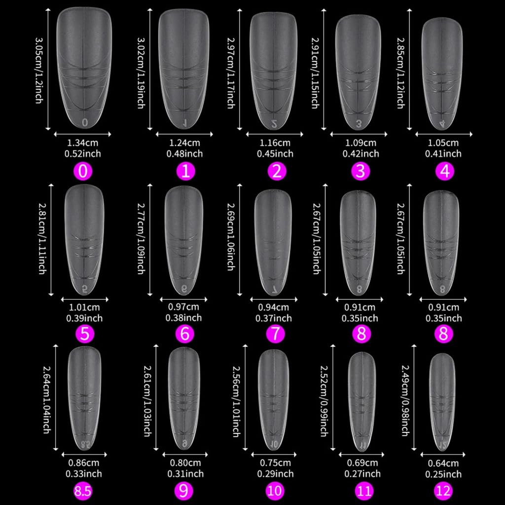 240pcs Matte False Nails With Size Markers, Short Ladder/Long Oval Shape Options for Manicure