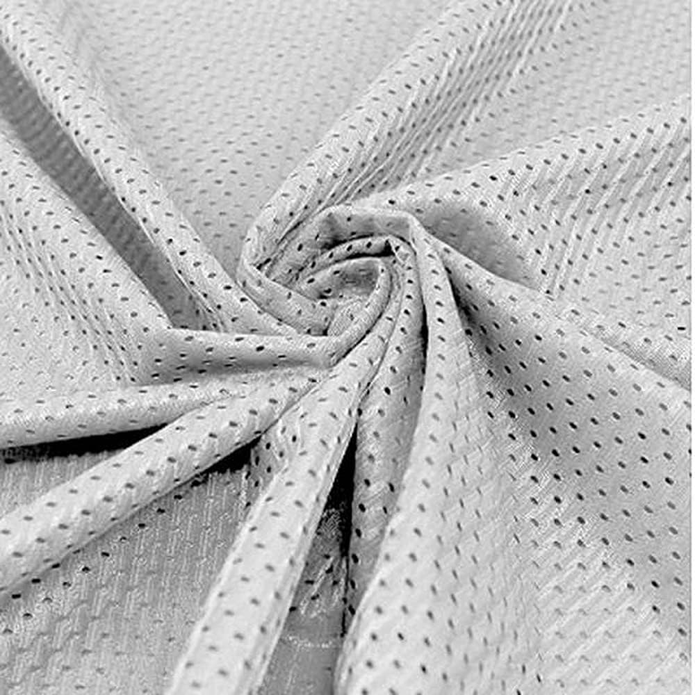 Pico Textiles 3 Yards Bolt – Silver Polyester Football Mesh Jersey Fabric - Variety of Colors - Durable Athletic Mesh Fabric, Ideal for Sewing Soccer and Basketball Jerseys Uniforms