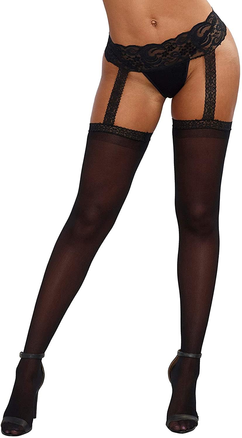 Moda Sexy Medias de Encaje Perspectiva Medias de Liga Juego de liguero para Mujer
