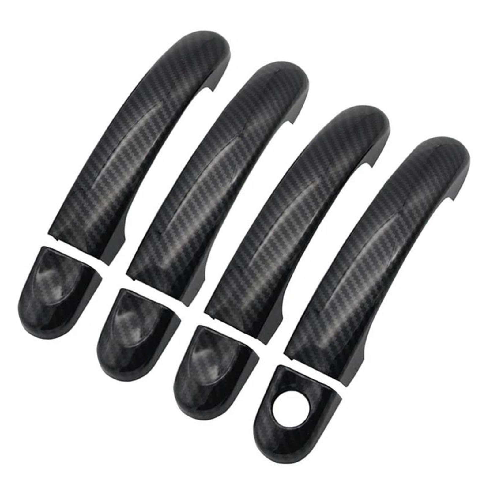 KJHOPY 8Pcs ABS Chrome/Carbon Fiber Door Handle Covers Trim Outer Style for VW for Touran 2003 2004 2005 2006 2007-2010(Carbon Fiber)