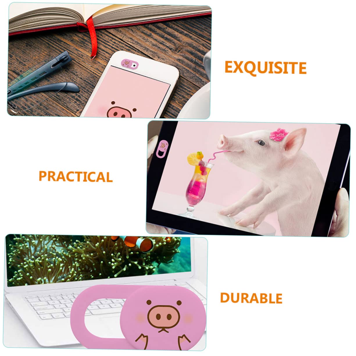 VILLCASE 3 Piezas de Privacidad para Webcam Juego Protección para Lentes de Cámara Deslizante para Teléfonos y Laptops Protección de Privacidad para Dispositivos