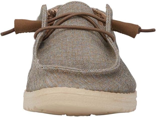 Hey Dude Women's Wendy Canvas | Womens Shoes | Womens Lace Up Loafers | Comfortable & Light-Weight 6 Brown/Beige