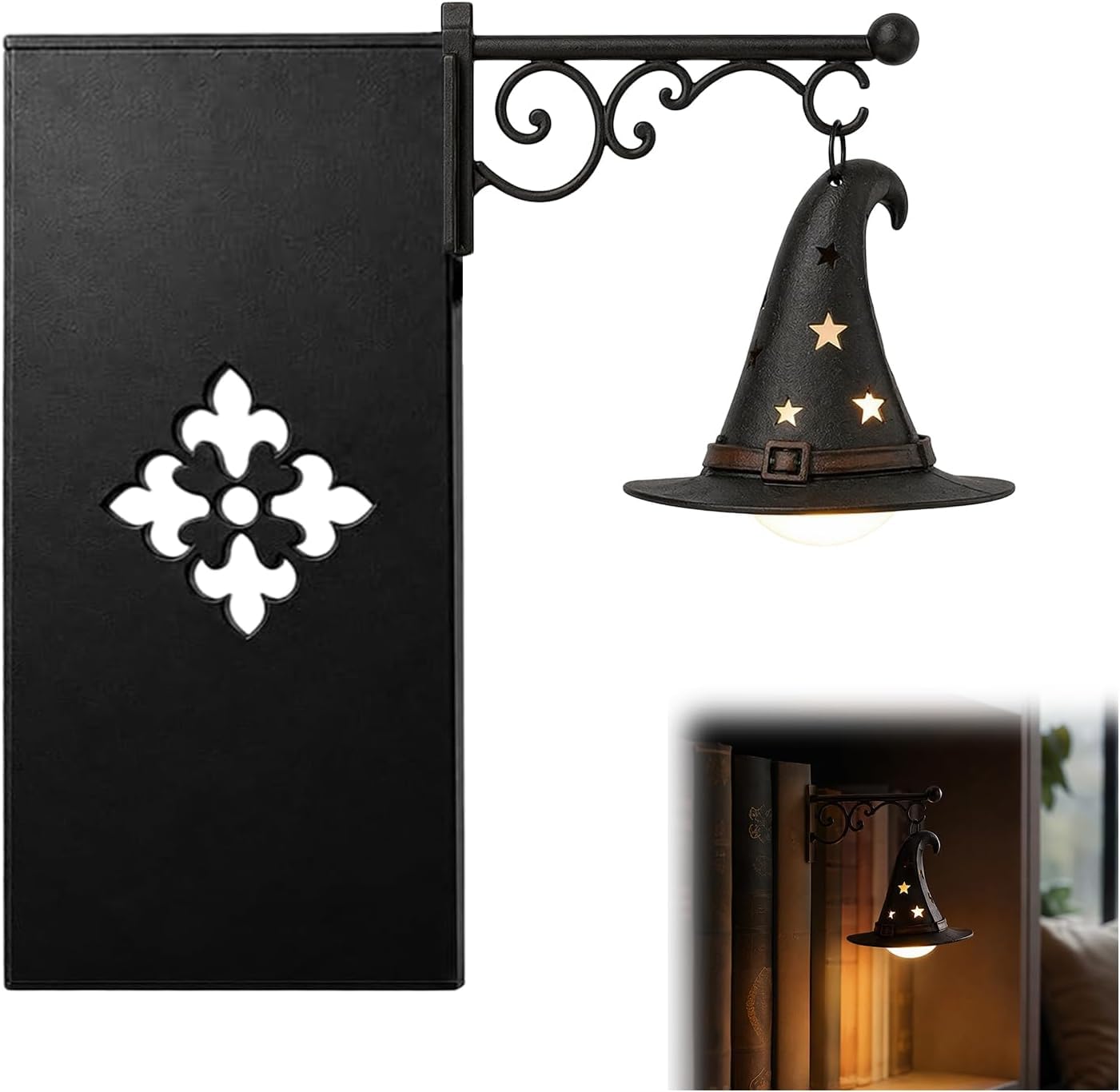 Bookshelf Lantern, Fits Between Books, Ghost Nightlight & Wireless Retro Lantern, Led Shelf Light for Reading Nooks, Indoor Halloween Decor Idea, Shelf & Home Decor, Gift for Book Light