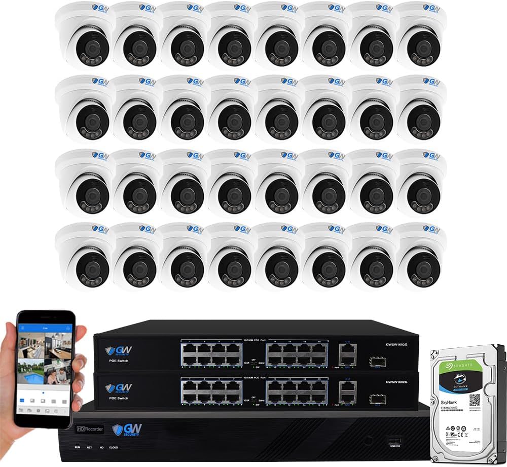 GW Security 64 Channel NVR UltraHD 12MP 6K @30FPS Face/Human/Vehicle...